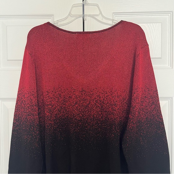 NWT Birch NY size 2X women’s long sleeve sweater top red and black - Picture 8 of 10